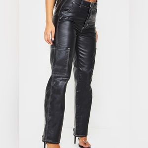 Black Faux Leather Trousers